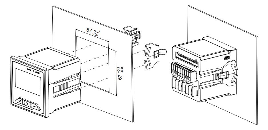 ECM72 系列電測(cè)儀表安裝尺寸圖